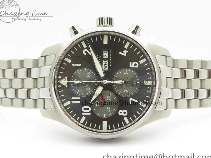 MIROTIME 0824 Stretchable Pilot Chrono 2016 IW377719 ZF 1:1 Best Edition Gray Dial on SS Bracelet A 7135
